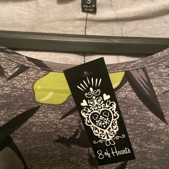 COPY - NWT Halloween 8 of Hearts grey gray Dress Witches Stretchy Fun Halloween… - Picture 3 of 3